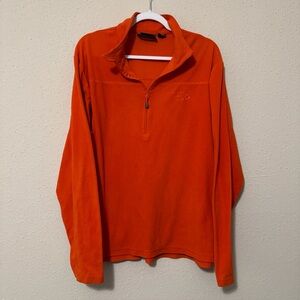 Mountain Hardwear Jacket Men XL Orange Microchill Fleece Pile Zip Sweater Hiking